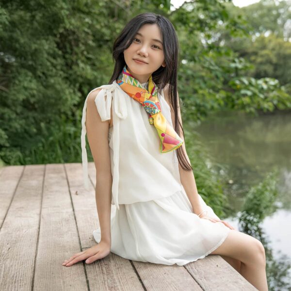 Wensli Silk Scarf 12 Zodiac Constellations Collection | Aries - Image 3