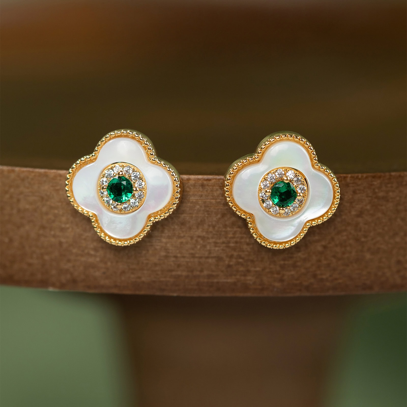 Four Leaf Clover Stud Earrings from Loulan Museum