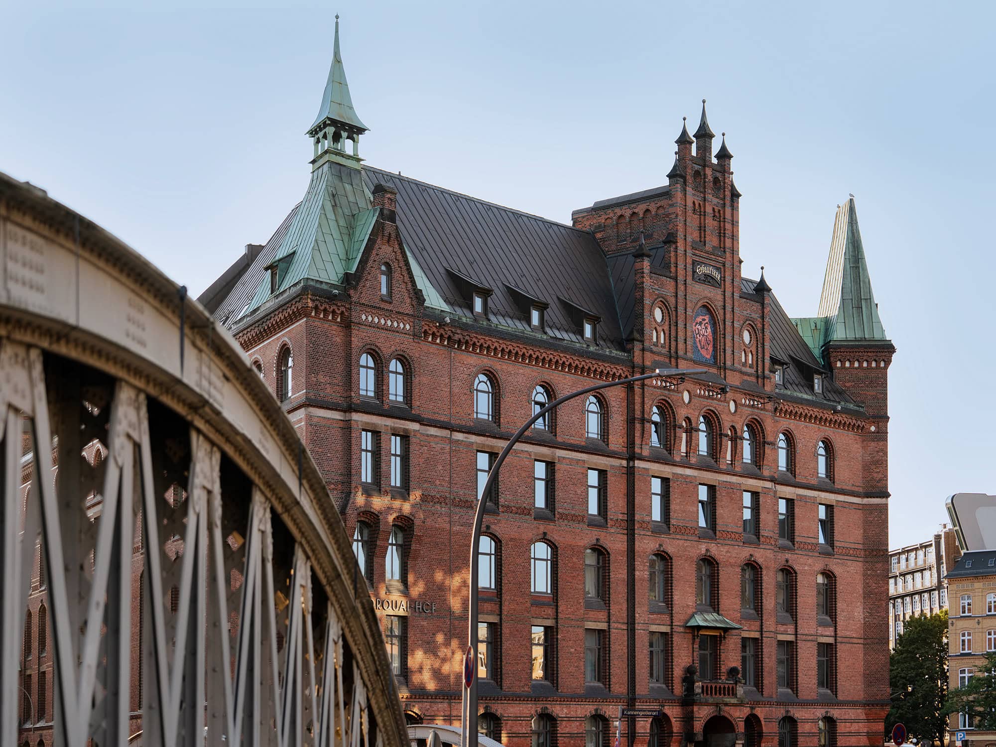 Historic red‑brick warehouse in Hamburg’s Speicherstadt district