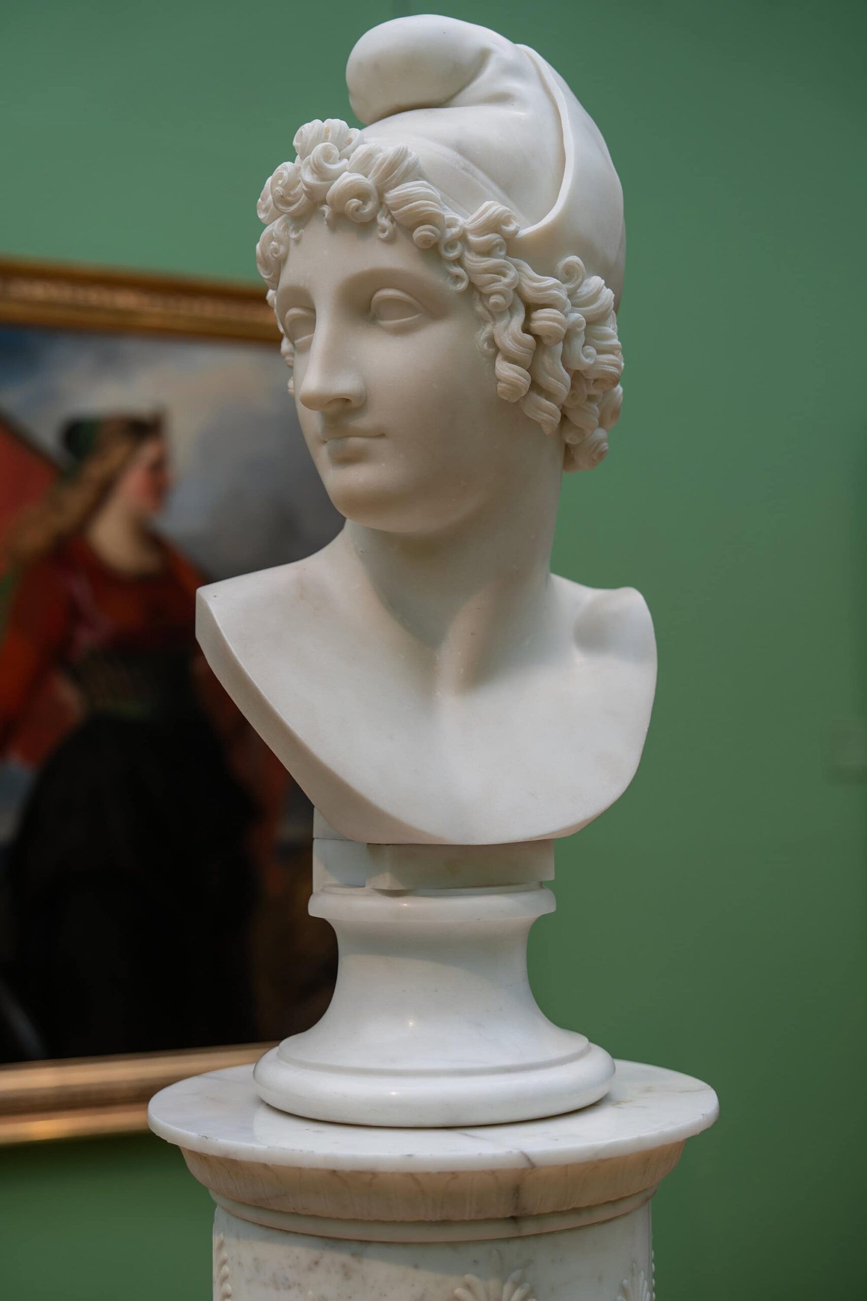 Antonio Canova’s Bust of Paris exhibited at the Ny Carlsberg Glyptotek Museum in Copenhagen