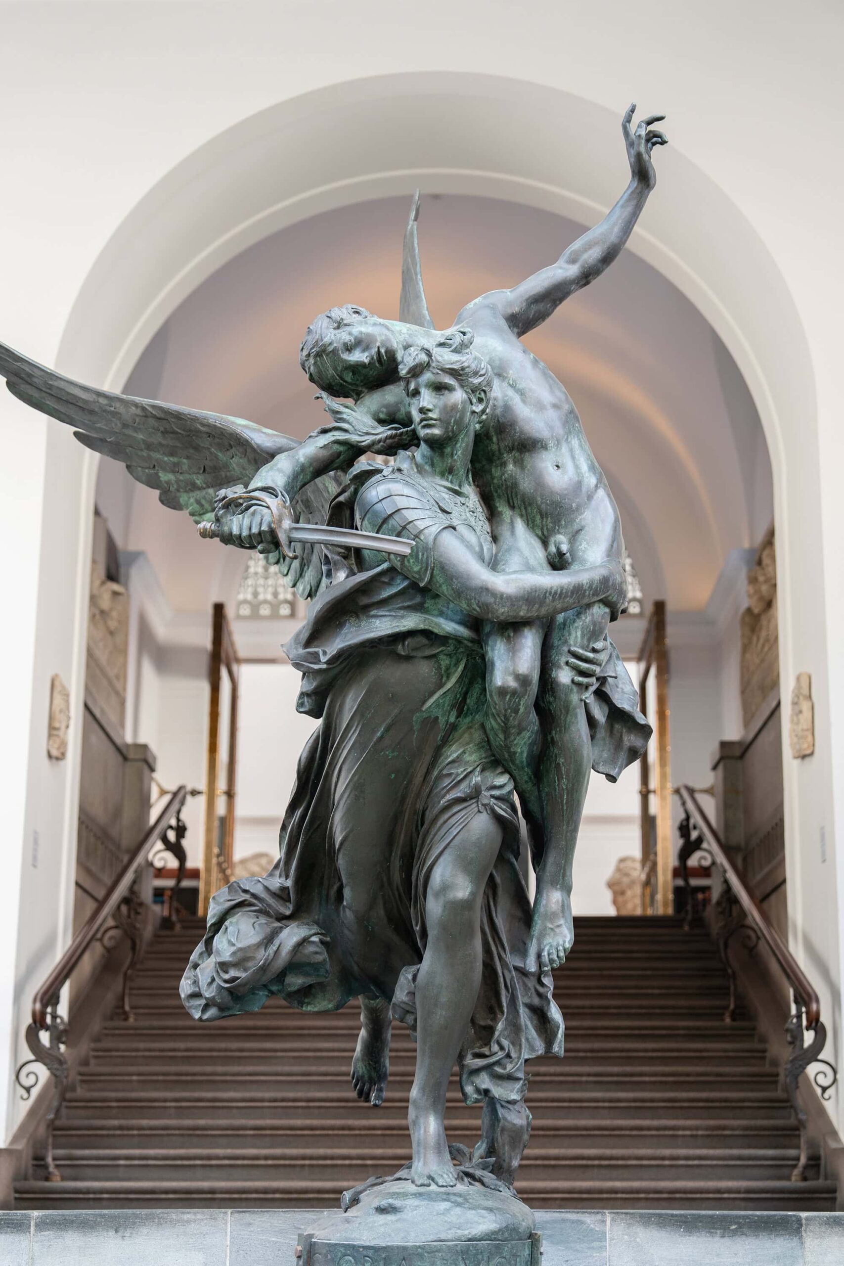“Gloria Victis” bronze sculpture by Antonin Mercié at the Ny Carlsberg Glyptotek Museum in Copenhagen