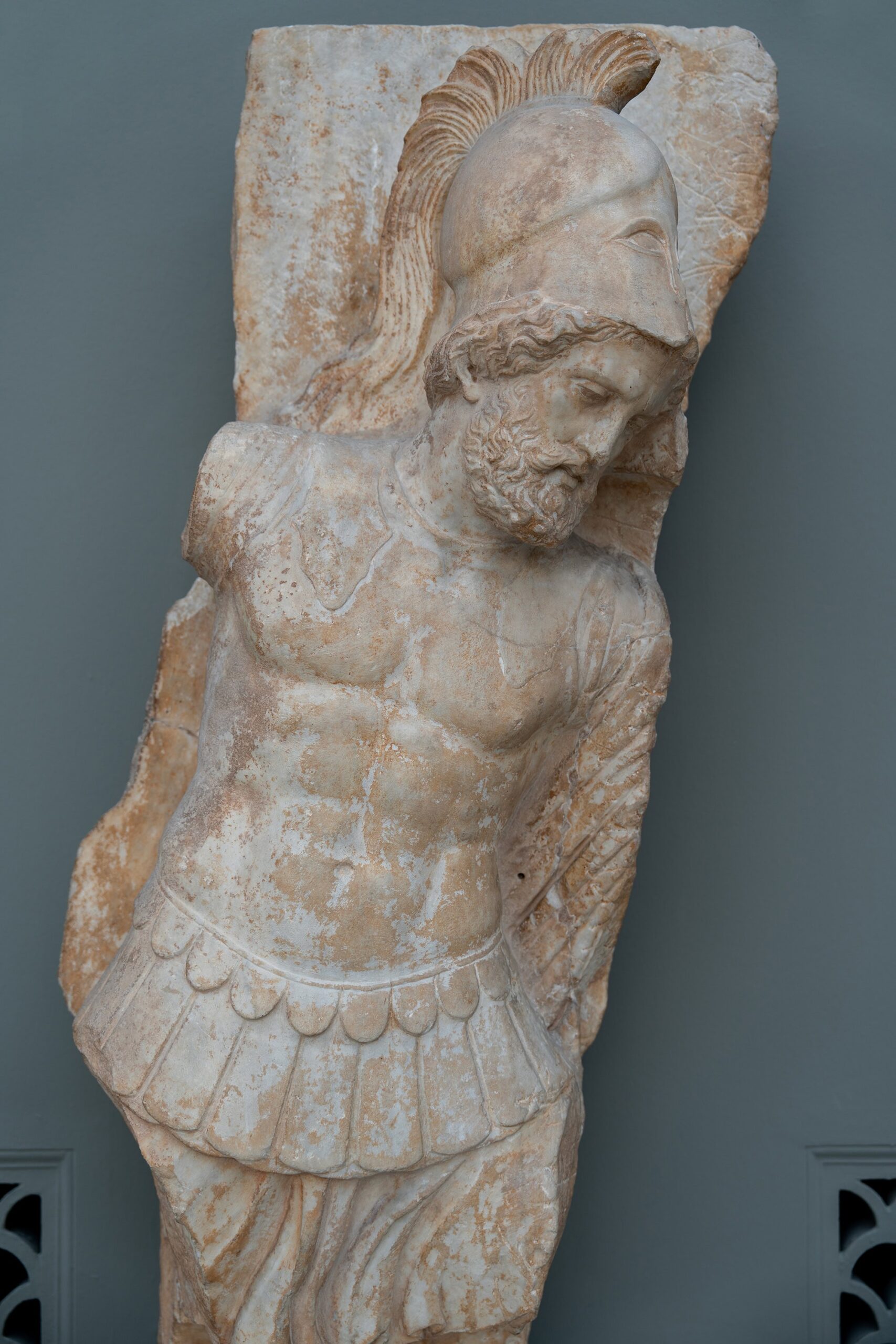 Grave Relief for a Soldier, an ancient Greek funerary sculpture from the Ny Carlsberg Glyptotek collection
