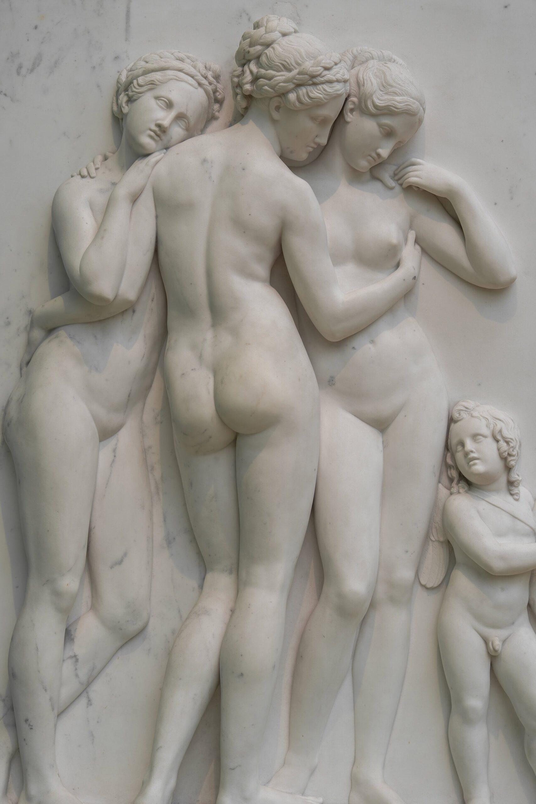 The Three Graces marble sculpture by Bertel Thorvaldsen at the Ny Carlsberg Glyptotek in Copenhagen